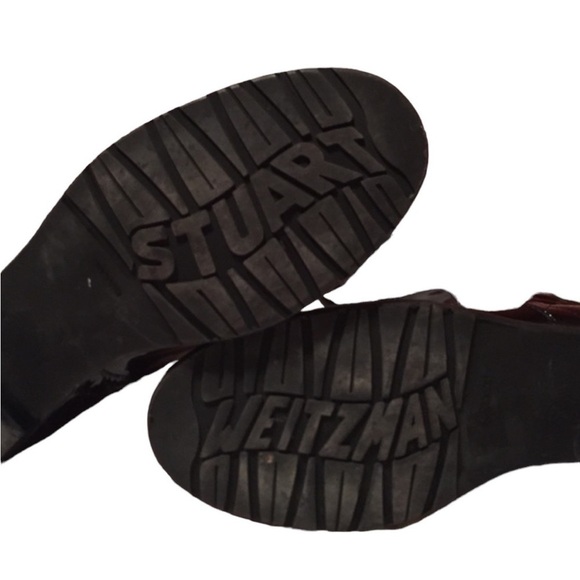 STUART WEITZMAN Black Patent Knee High  Quilted Riding Boots Size 8 - Picture 10 of 10